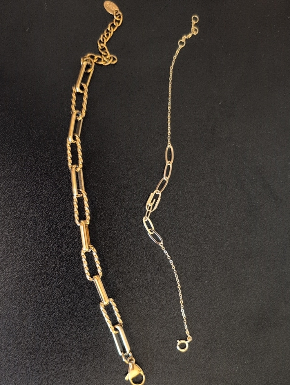Gold Link Bracelet Set - Double & Single Chain Styles